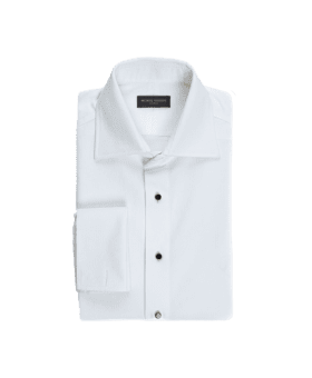 White Self-Textured Tuxedo Shirt - He Spoke Style Shop