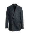 Gray Flannel Chalk Stripe Double-Breasted Suit Jacket - He Spoke Style Shop