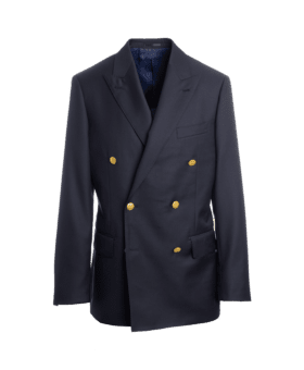 Classic Navy Blue Double-Breasted Blazer – Custom Fit by He Spoke Style