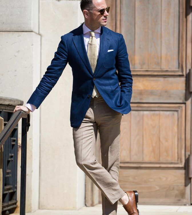How To Pull Off Linen Trousers at Work - He Spoke Style