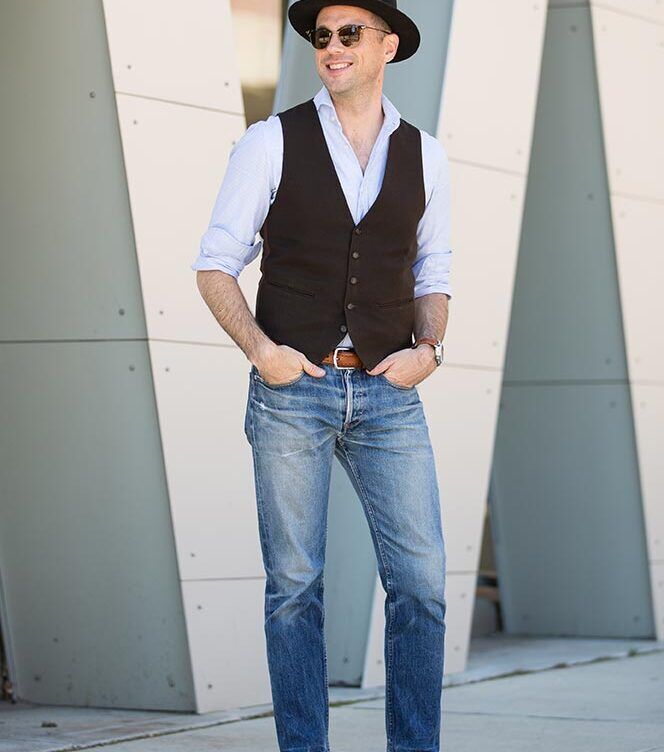 Spring Casual: Wearing a Vest with Jeans - He Spoke Style