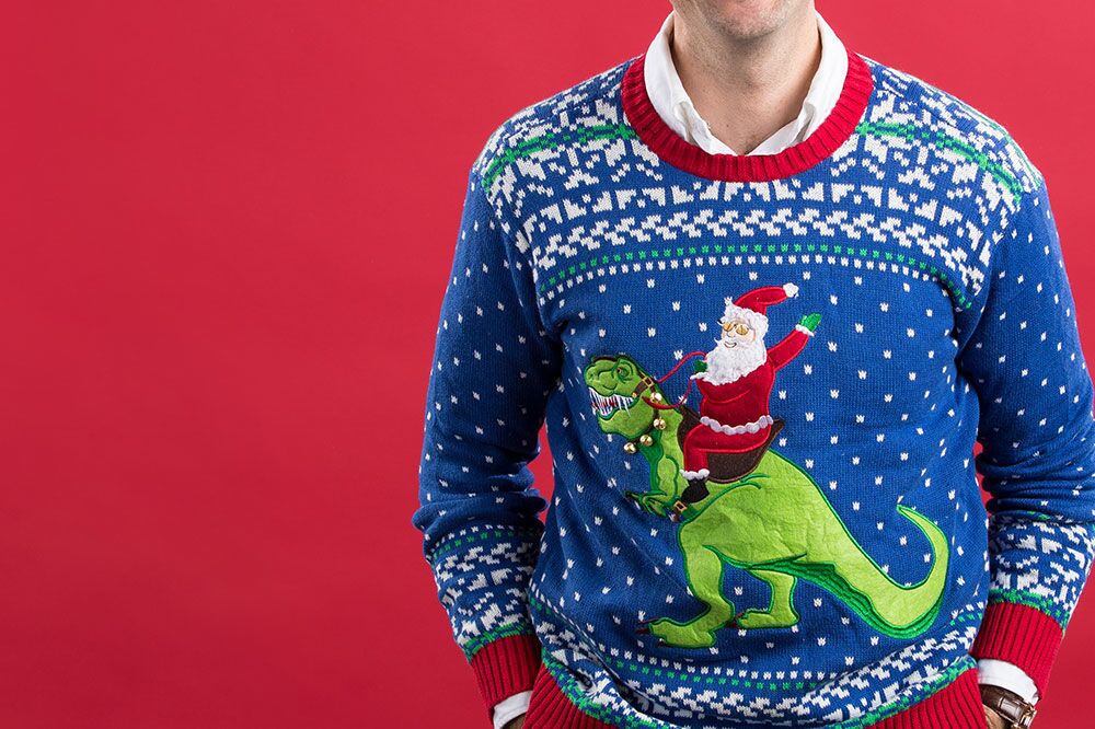 dress up a christmas sweater Festive sweater ideas
