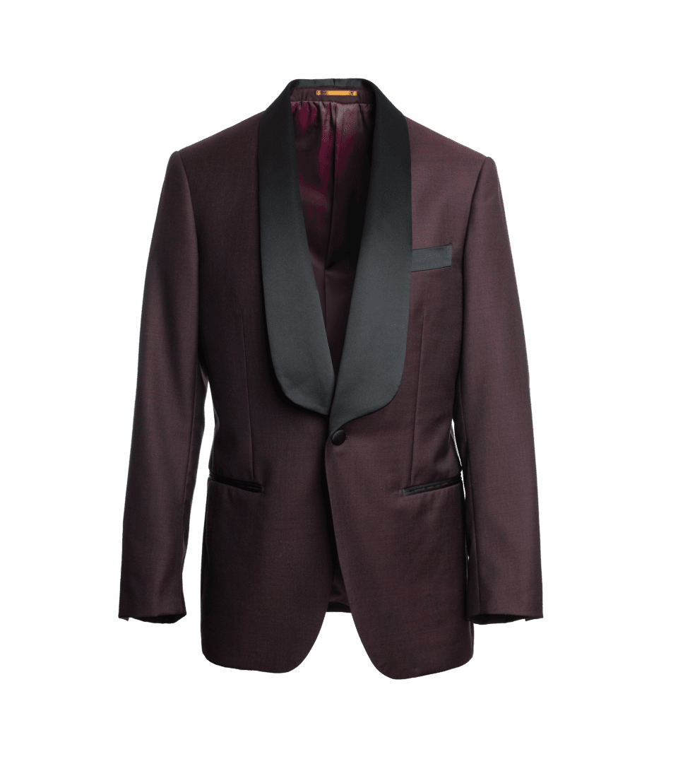 Burgundy Tuxedo Dinner Jacket – Custom Fit by He Spoke Style