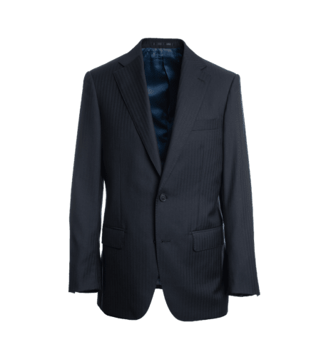WOODBLOCK HERRINGBONE NAVY セットアップ　XXL Navy Blue Herringbone Suit | Custom-Tailored | He Spoke Style