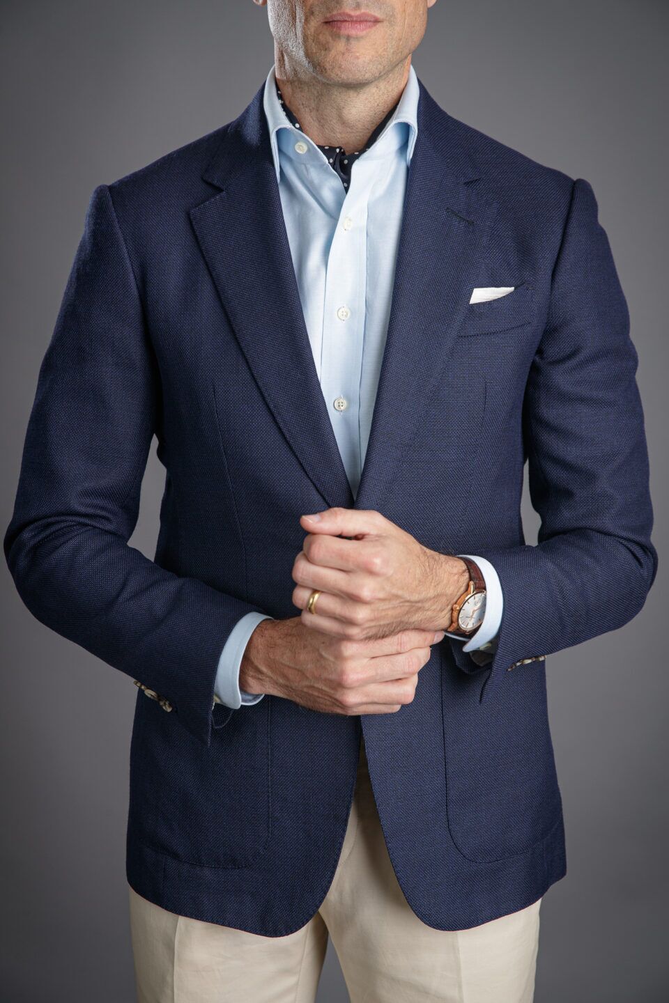 Made-to-Measure Hopsack Sport Coat in Navy – Classic & Sophisticated