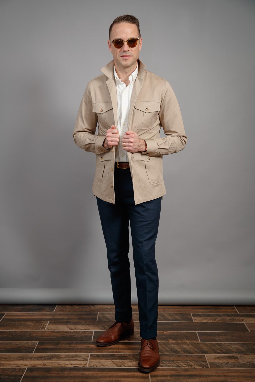 men's dress shirt jacket Toad & Co Kennicott Shirt Jacket Heather Grey Twill / XL