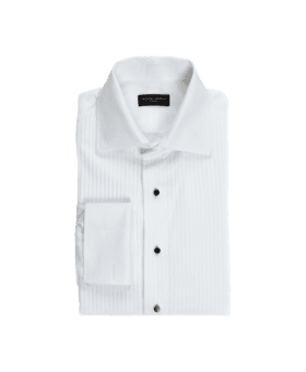 White Plisse Front Tuxedo Shirt - He Spoke Style Shop