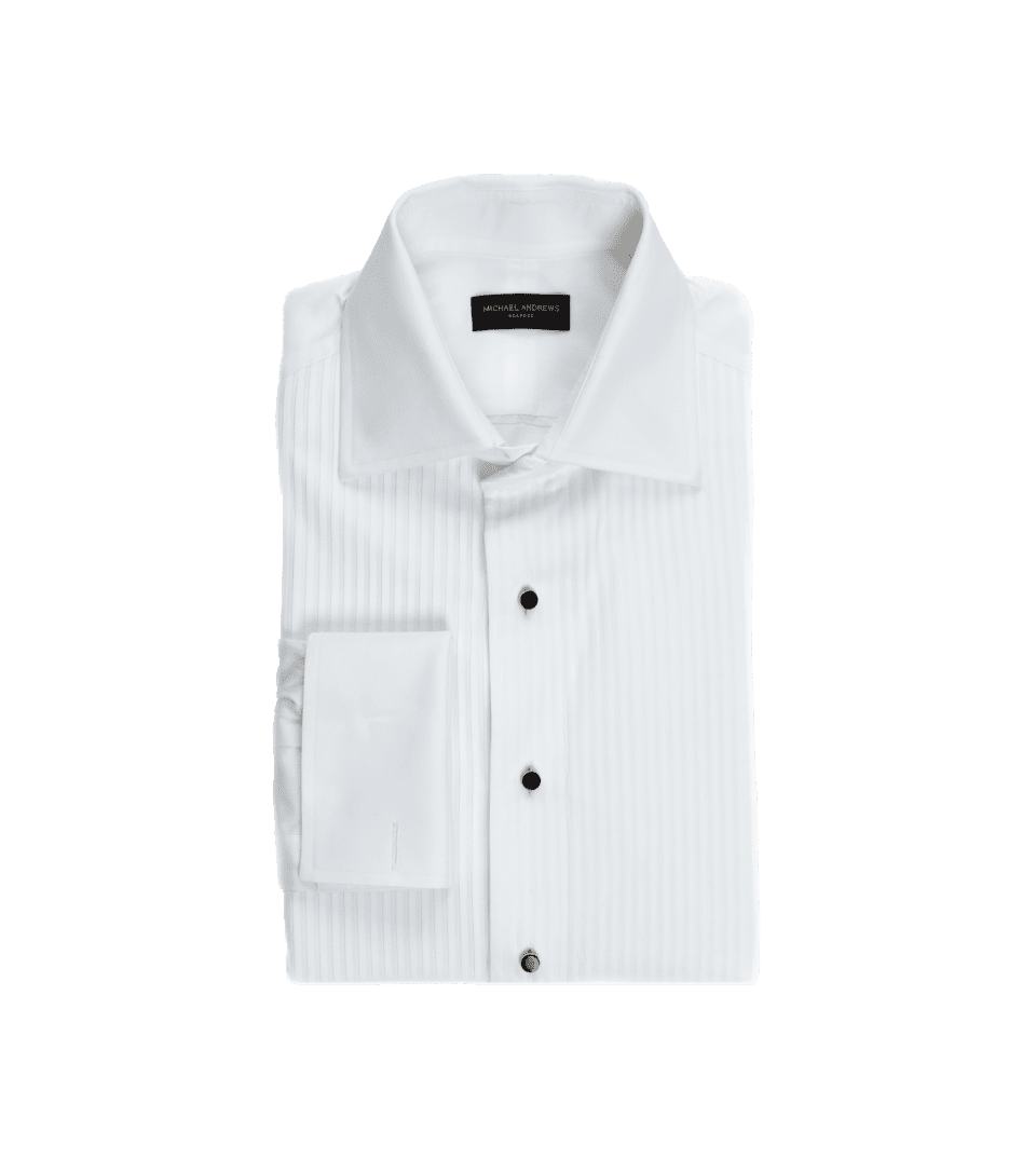 White Plisse Front Tuxedo Shirt - He Spoke Style Shop