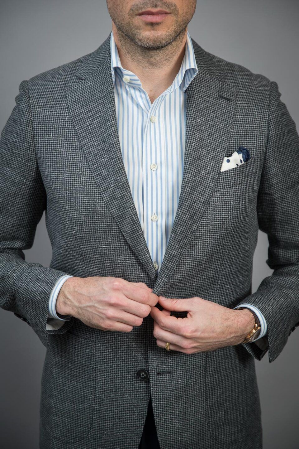 Men's Patterned Sport Coat in Puppytooth Design – Refined & Stylish
