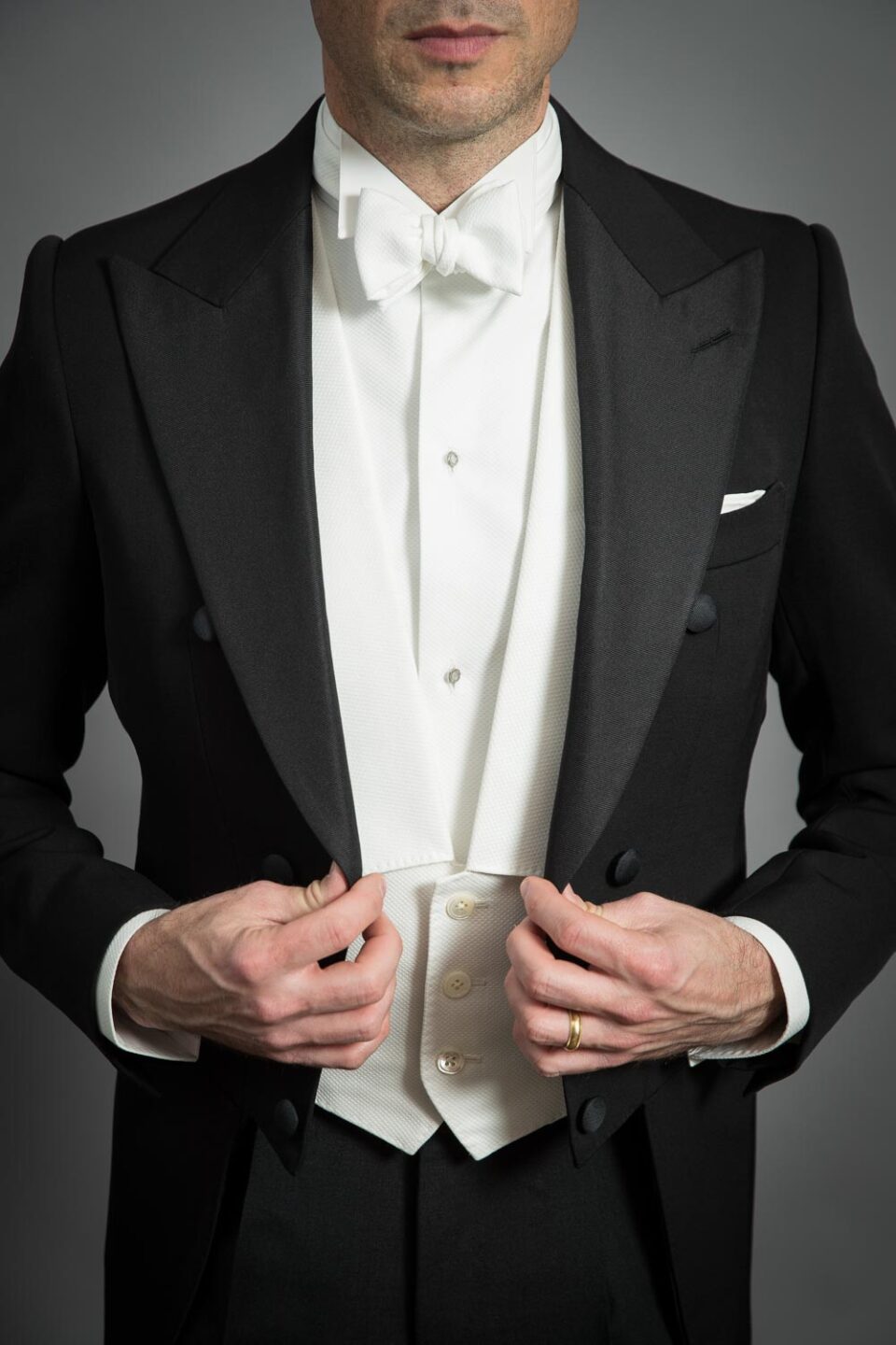 Men's Bespoke White Tie Formal Tailcoat – Elegant & Timeless