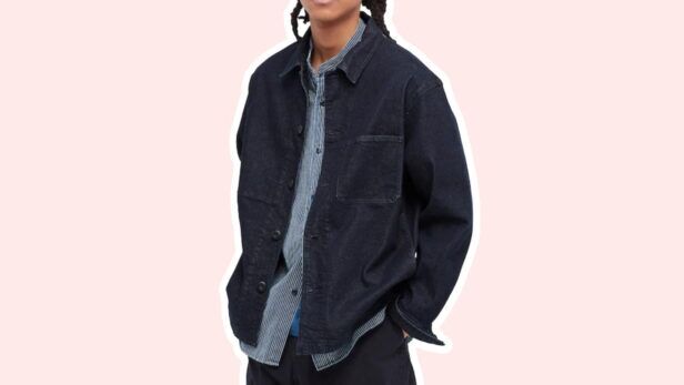 Uniqlo Denim Work Jacket in Dark Navy