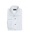 White Self-Textured Tuxedo Shirt - He Spoke Style Shop