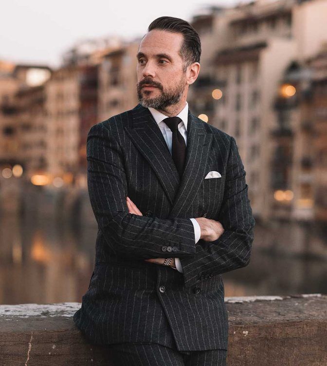 How to Style a Gray Chalkstripe Flannel Suit Formally | He Spoke Style