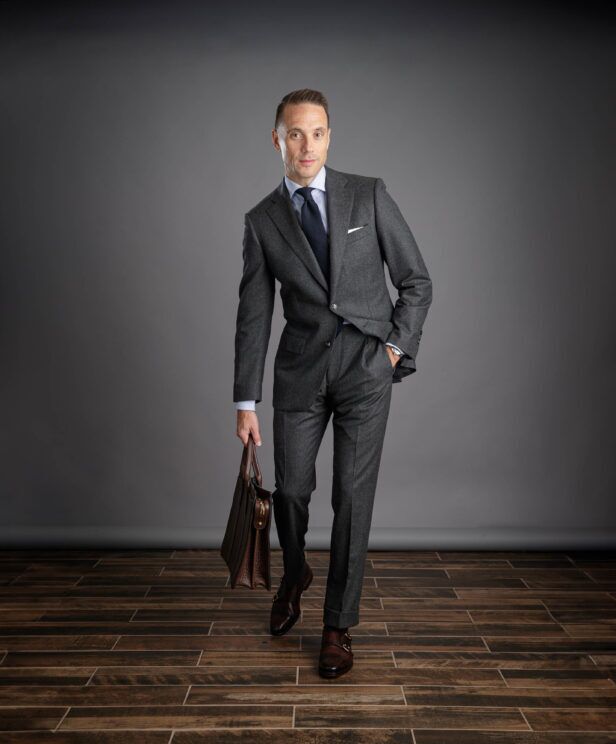 Charcoal Grey Flannel Suit – Custom Fit by He Spoke Style