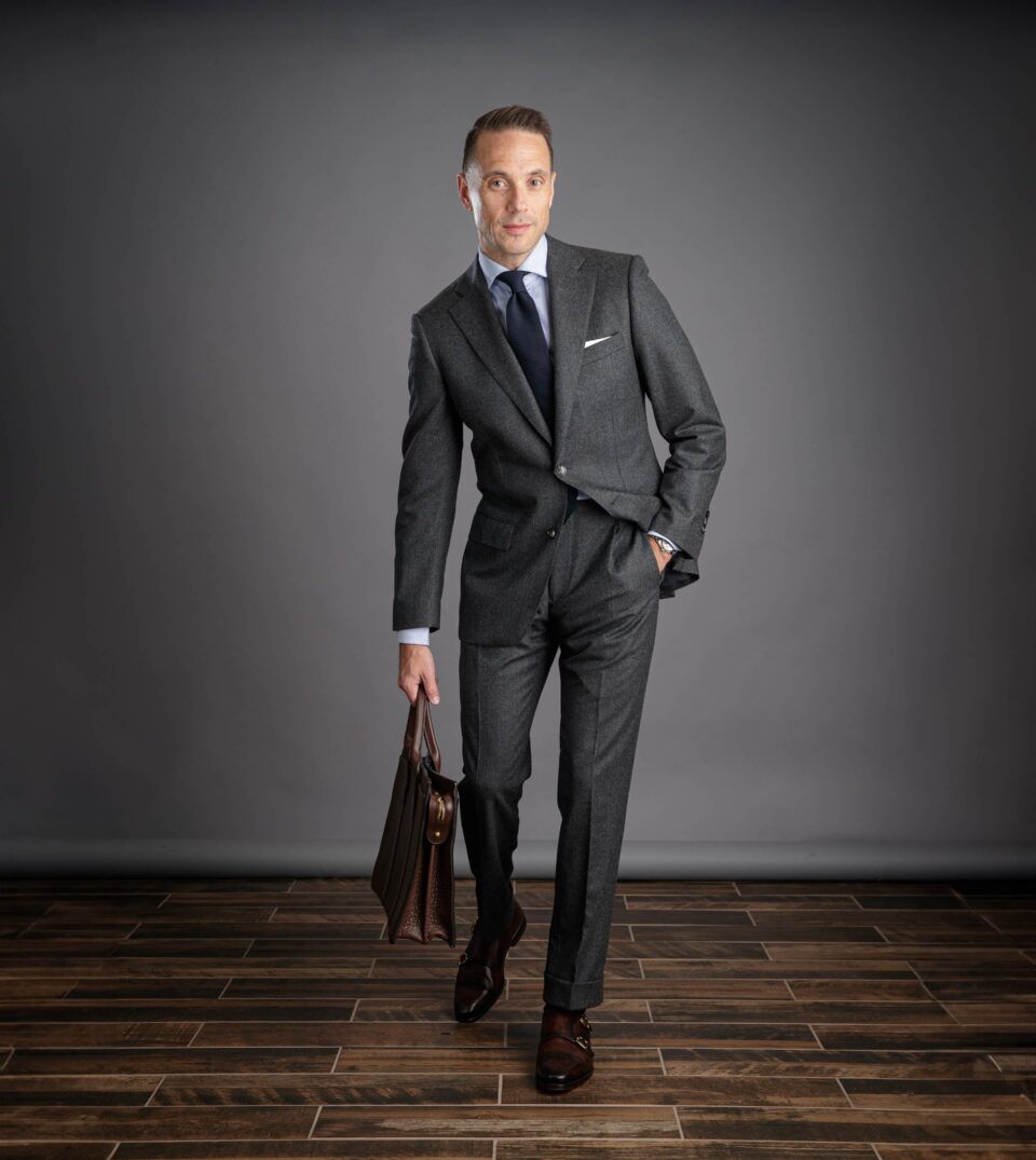 Charcoal Grey Flannel Suit – Custom Fit by He Spoke Style