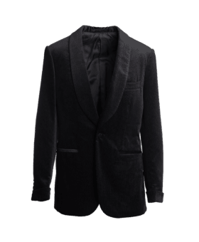 Black Textured Velvet Shawl Collar Dinner Jacket - He Spoke Style Shop