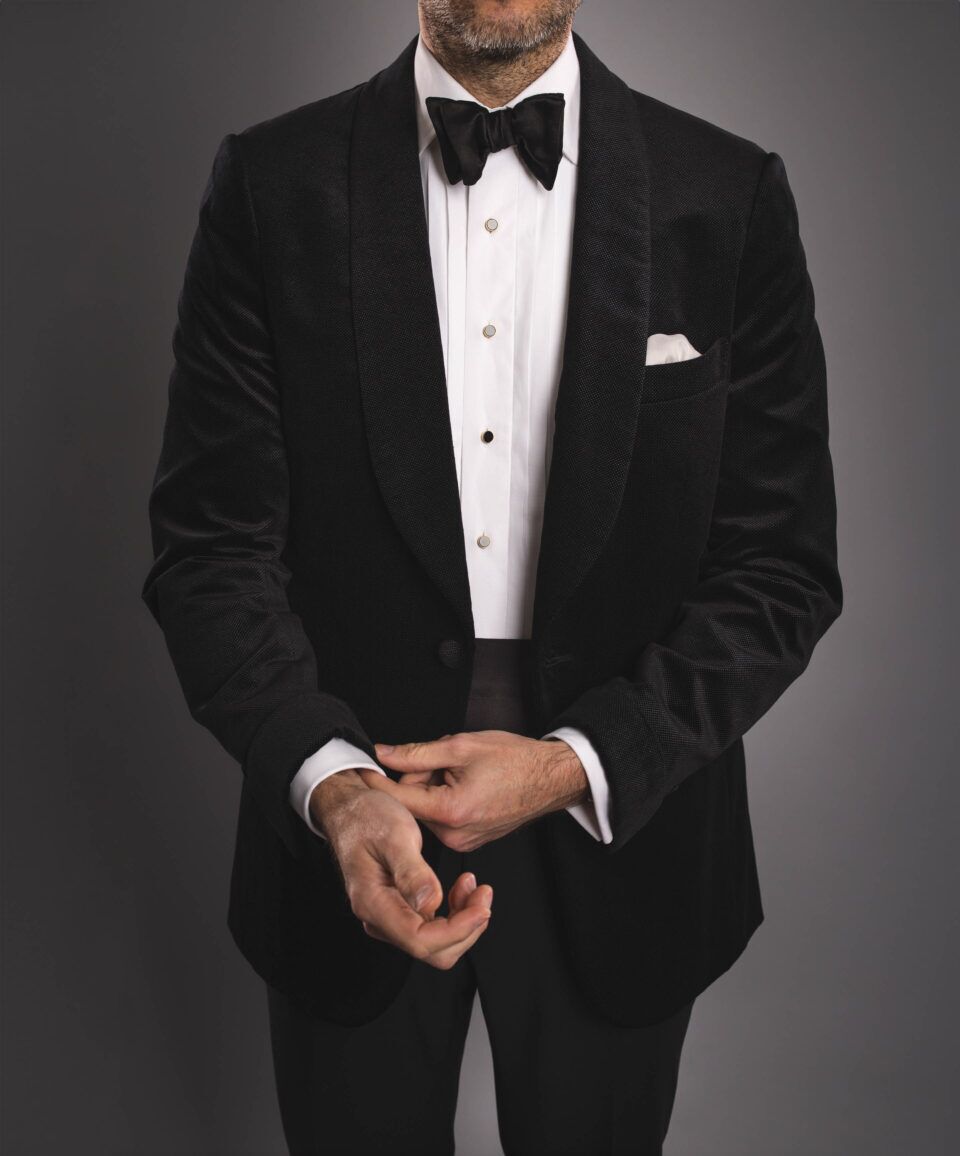 Made-to-Measure Black Velvet Shawl Collar Dinner Jacket – Sophisticated & Stylish