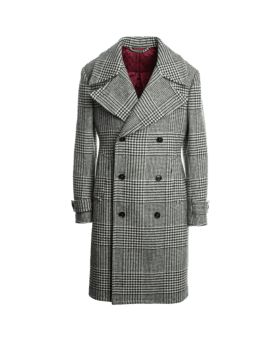 Black & White Big Prince Of Wales Check Wool Overcoat - He Spoke Style Shop