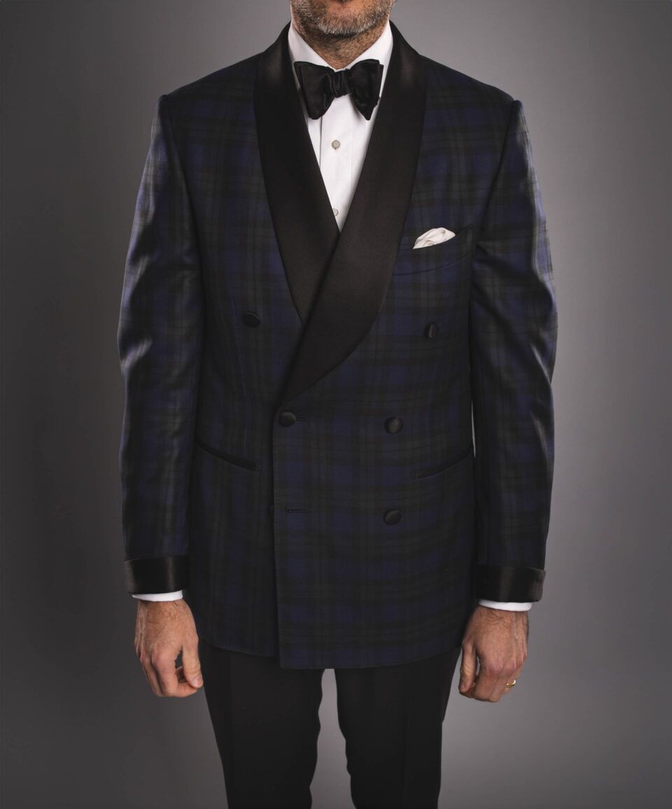 Men's Blackwatch Shawl Collar Dinner Jacket – Elegant & Timeless