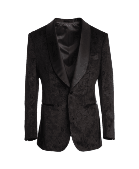 Brown Jacquard Velvet Shawl Collar Dinner Jacket – Custom Fit by He Spoke Style