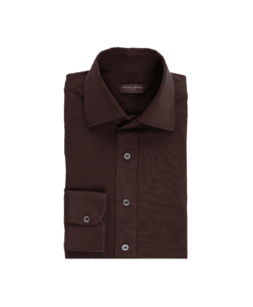 Brown Merino Wool Dress Shirt - He Spoke Style Shop