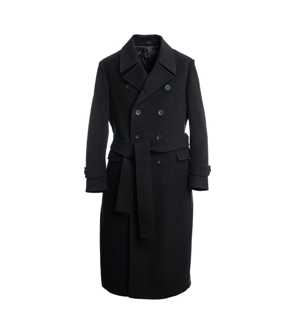 Charcoal Gray Wool And Cashmere Great Coat - He Spoke Style Shop