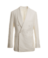 Ivory Textured 4x2 Double-Breasted Shawl Collar Dinner Jacket - He Spoke Style Shop