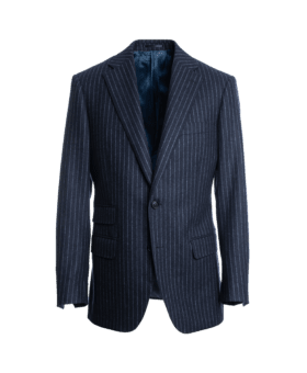 Navy Blue Narrow Chalk Stripe Suit Jacket - He Spoke Style Shop