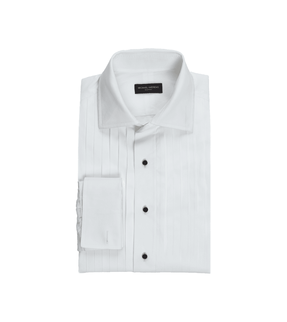 Pleated Front Tuxedo Shirt – Custom Fit by He Spoke Style