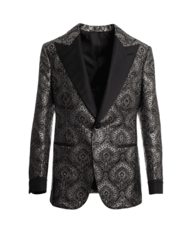Black & Gold Jacquard Dinner Jacket - He Spoke Style Shop