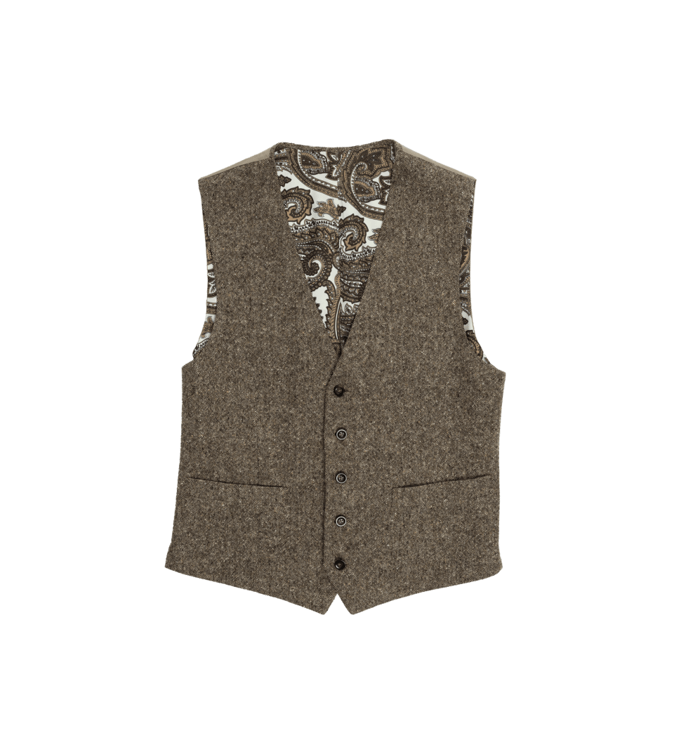 Brown Donegal Tweed Vest - He Spoke Style Shop