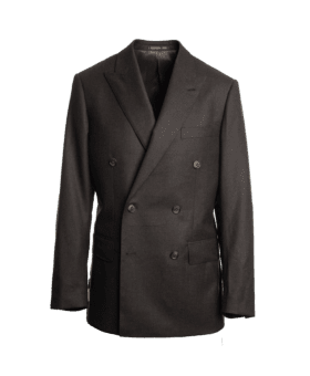 Brown Flannel Double-Breasted Suit Jacket - He Spoke Style Shop