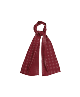Burgundy Silk Scarf With White Dots - He Spoke Style Shop