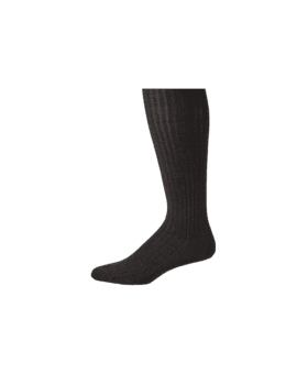 Charcoal Merino Ribbed Over The Calf Dress Socks - He Spoke Style Shop