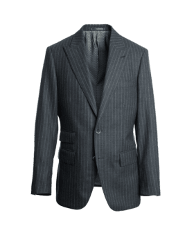 Medium Gray Flannel Pinstripe Suit Jacket - He Spoke Style Shop