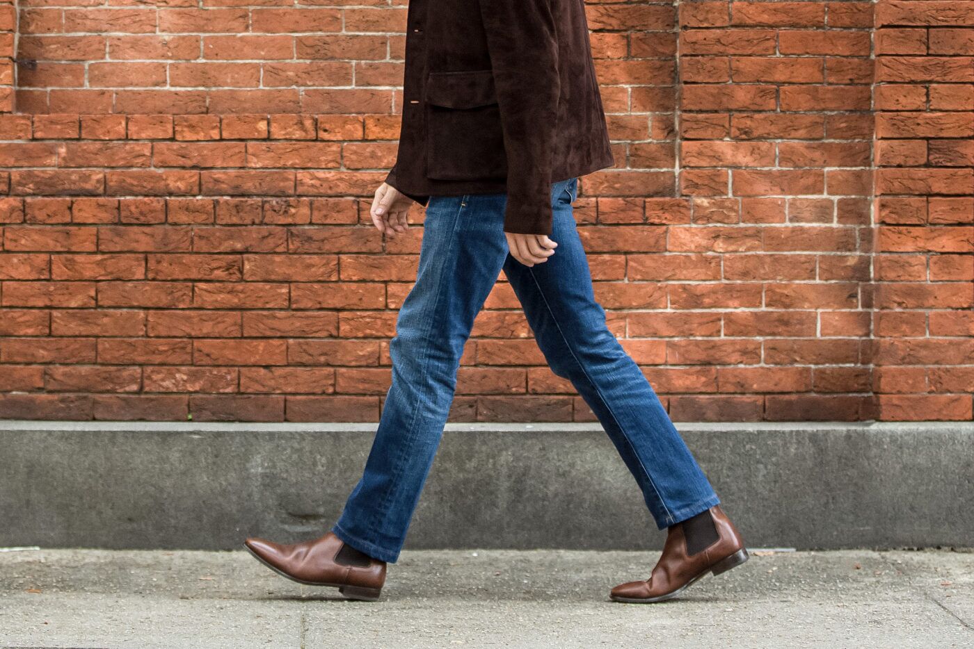 slim fit dress slacks Brown Chelsea Boots for Men main image 1