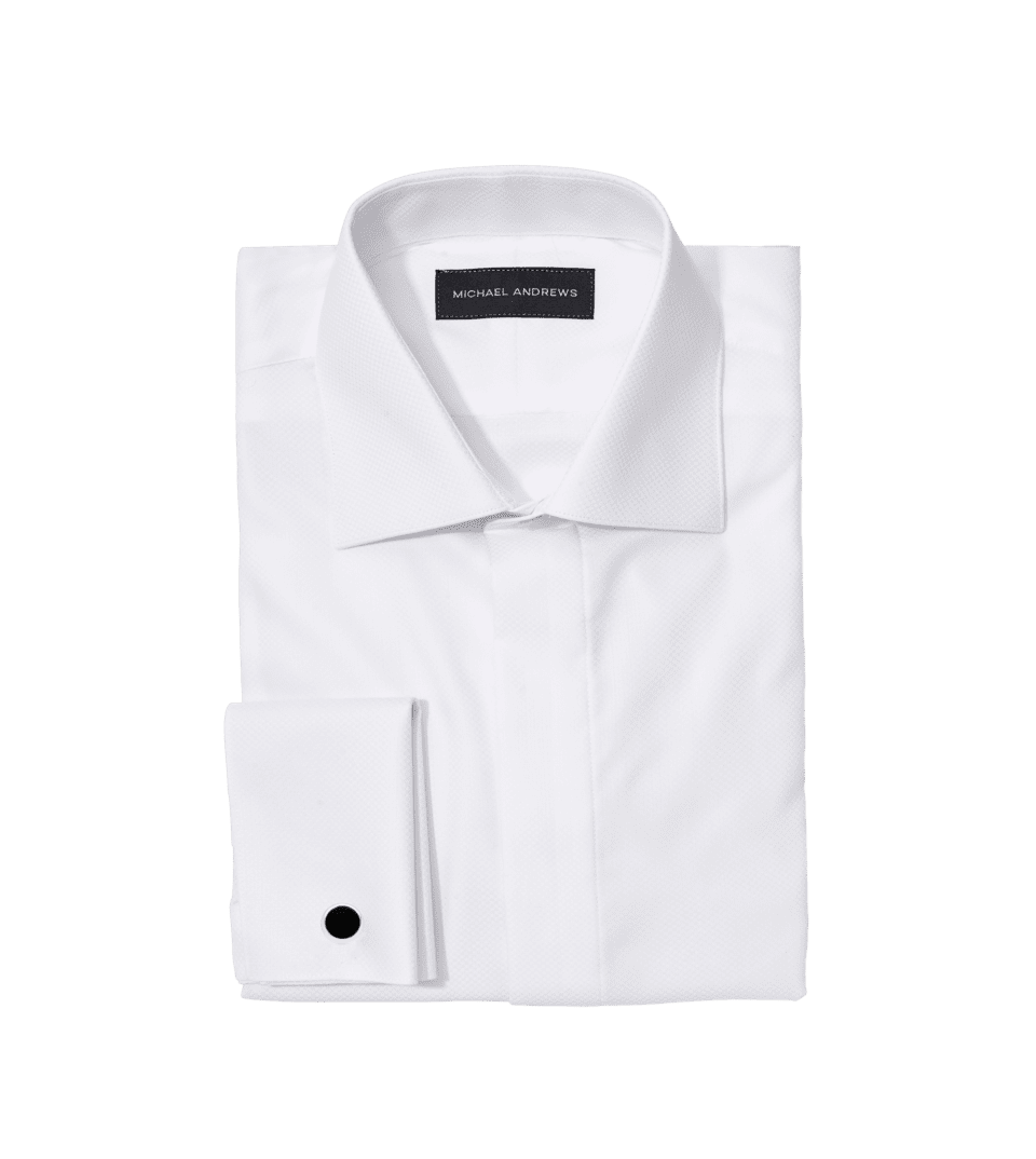White Pique Hidden Button Tux Shirt (In-Stock) | He Spoke Style White Pique Hidden Button Tux Shirt (In-Stock) | He Spoke Style