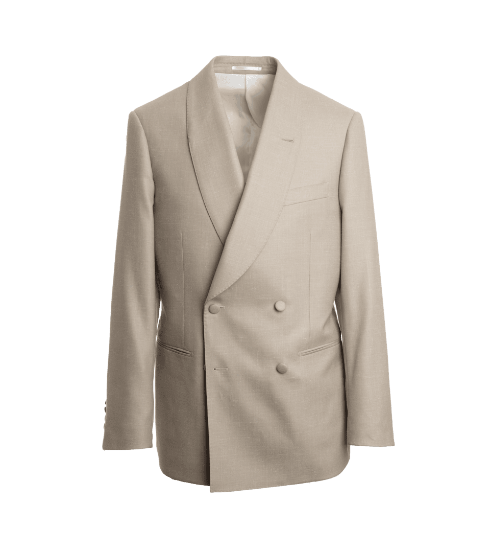 Champagne Double-Breasted Dinner Jacket – Custom Fit by He Spoke Style