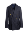 Classic Navy Blue Double-Breasted Blazer – Custom Fit by He Spoke Style
