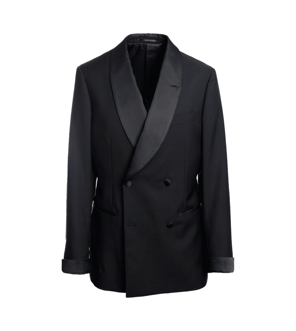Black Wool Mohair Barathea 4×2 Tuxedo Jacket - He Spoke Style