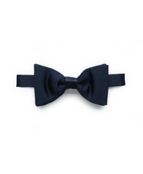 Midnight Blue Silk Satin Pre-Tied Butterfly Bowtie