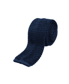 Royal Blue Silk Knit Tie with Square End - custom suits nyc bespoke tailor midtown, noho