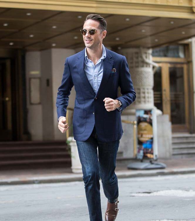 How To Wear a Navy Suit Jacket As A Blazer
