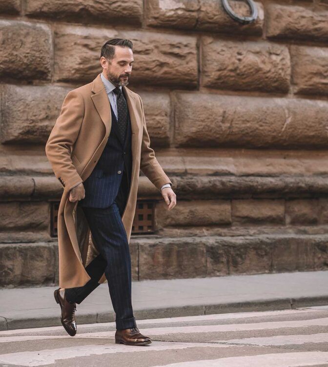 brown dress coat men A Classic Men's Camel Overcoat Outfit Idea or everyday cold