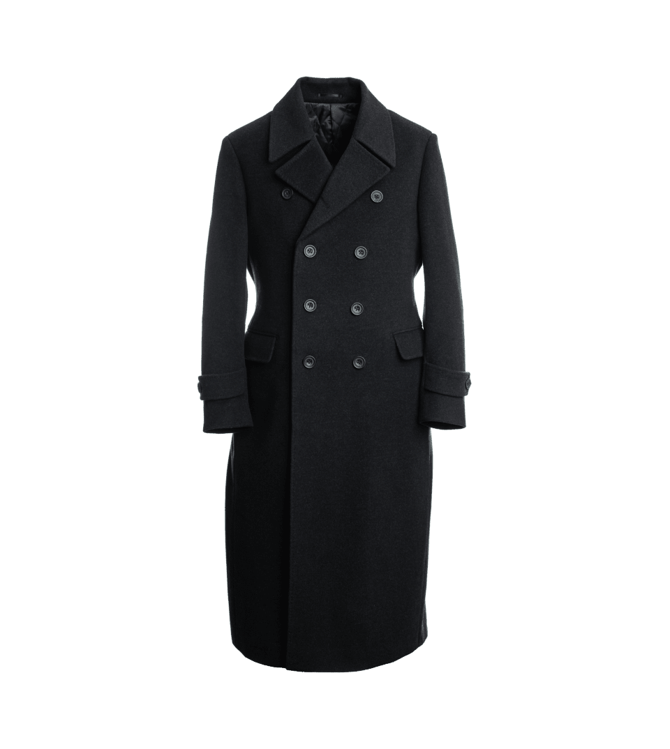 Charcoal Gray Wool And Cashmere Great Coat - He Spoke Style Shop