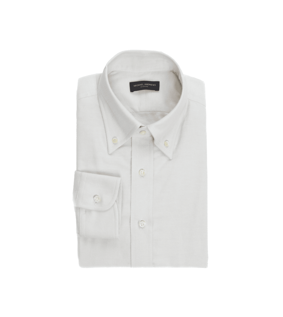 Cream Brushed Cotton Oxford Cloth Button-Down Shirt - He Spoke Style Shop