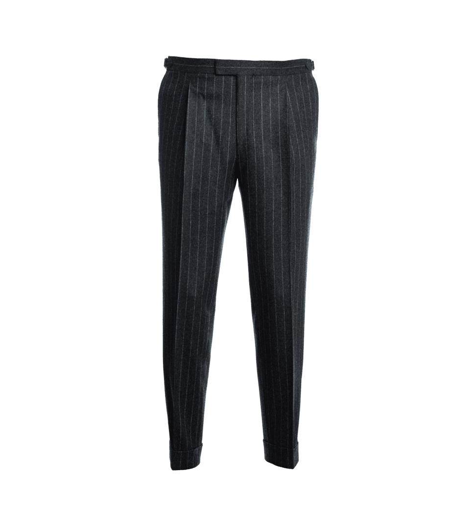 Gray Chalk Stripe Flannel Pants - He Spoke Style Shop