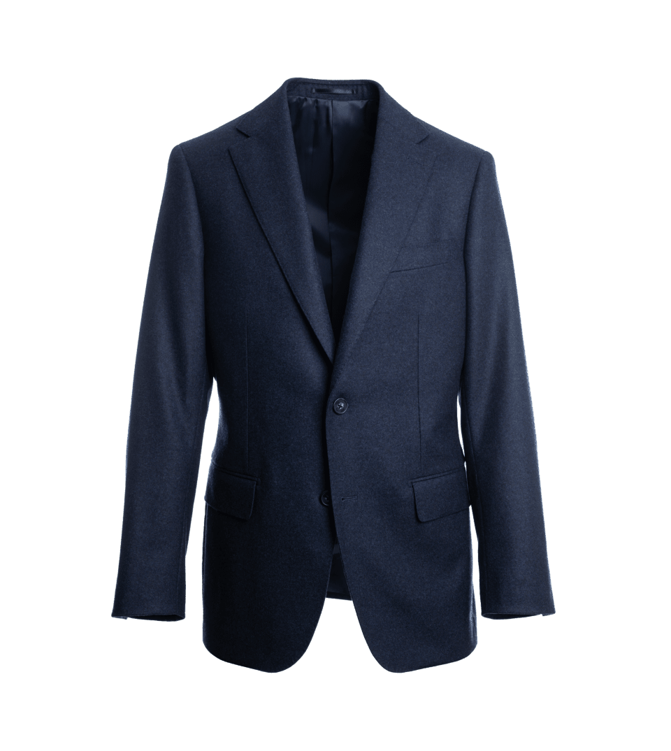 Tailored Navy Flannel Suit Jacket – Perfect for Business & Formal Events
