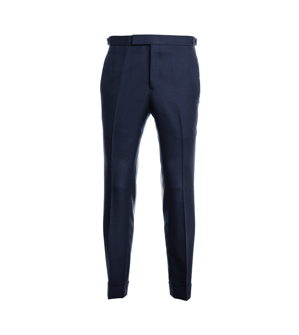 Navy Blue Hopsack Suit Pants - He Spoke Style Shop