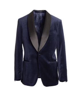 Navy Velvet Shawl Collar Dinner Jacket - He Spoke Style Shop